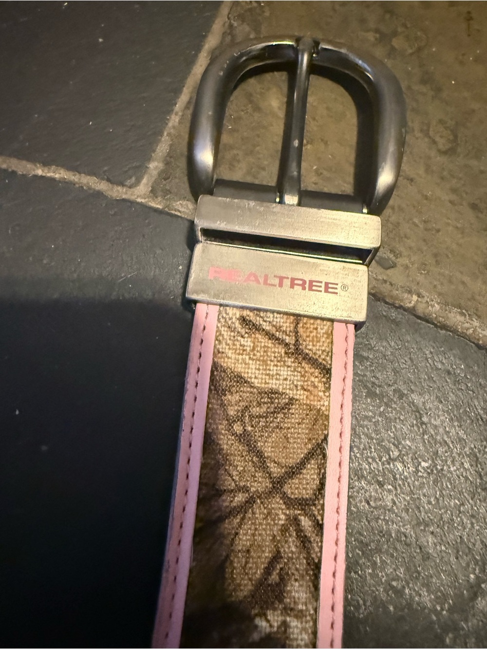 Realtree Pink Trim Camo Belt with Silver Buckle